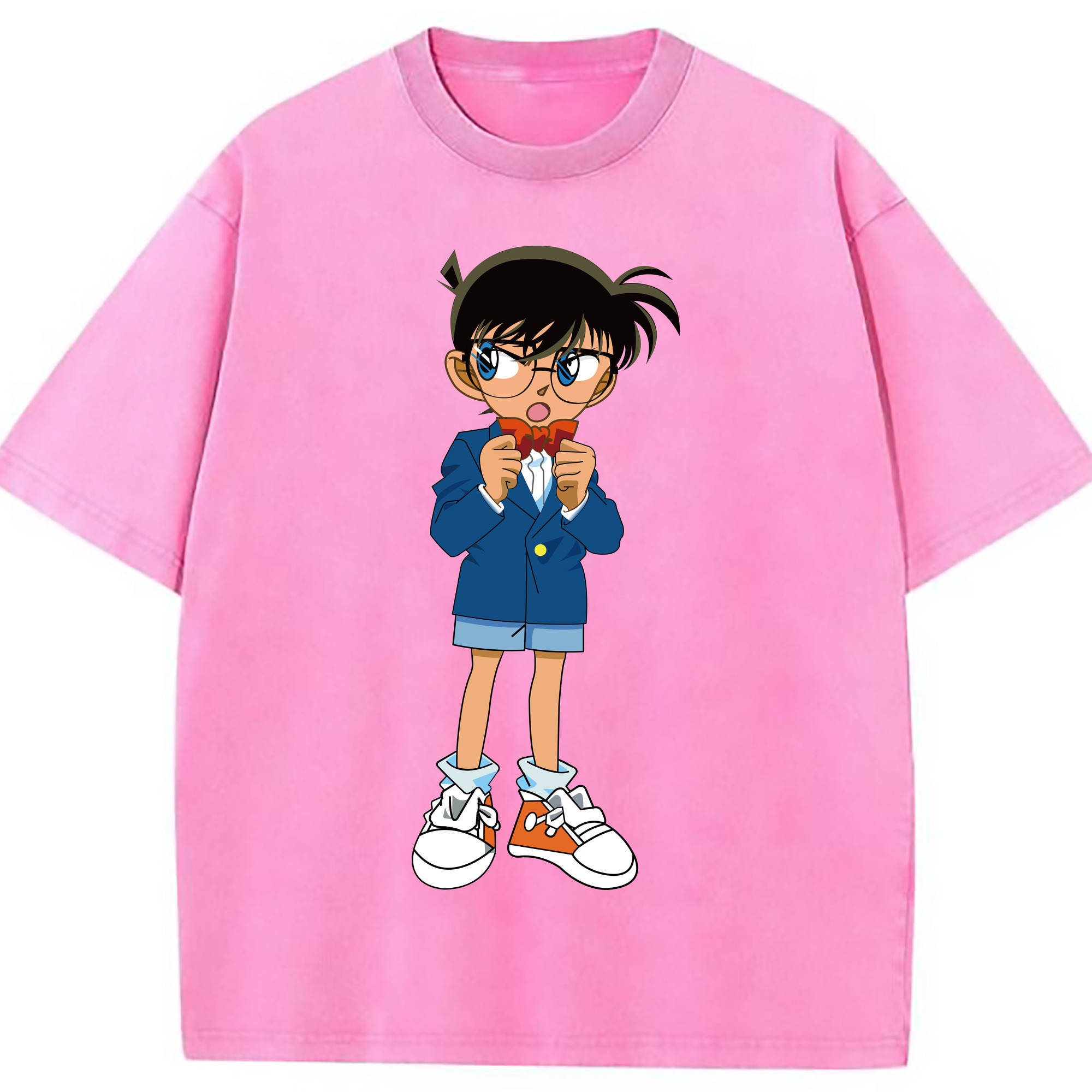 （画像用） 名探偵コナン 江戸川 コナン Detective Conan Conan Edogawa 綿100% ヴィンテージ風 半袖Tシャツ（フロントプリント）